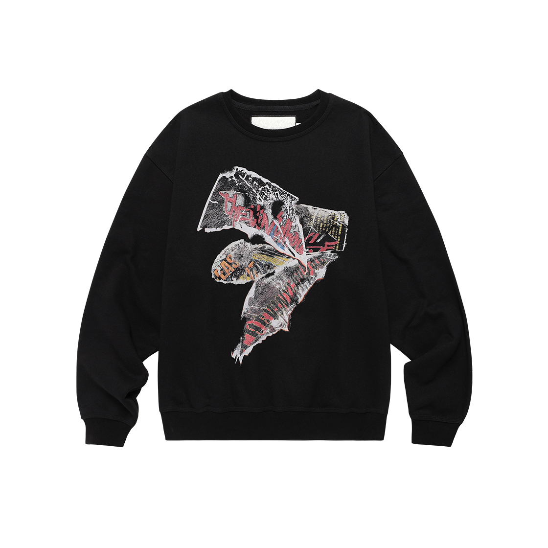 더바이닐하우스 버닝 페이퍼 스웨트셔츠 블랙(Thevinylhouse Burning Paper Sweatshirt Black)