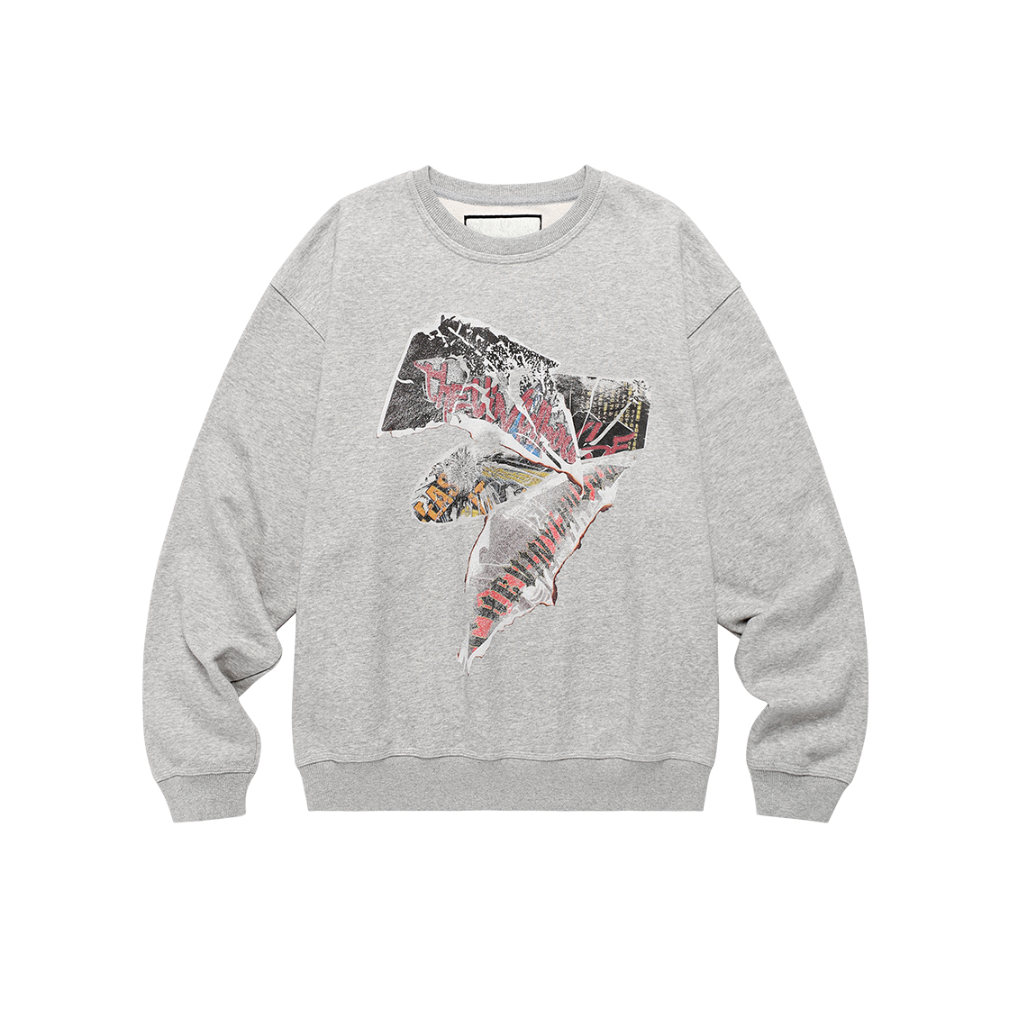 더바이닐하우스 버닝 페이퍼 스웨트셔츠 그레이(Thevinylhouse Burning Paper Sweatshirt Grey)