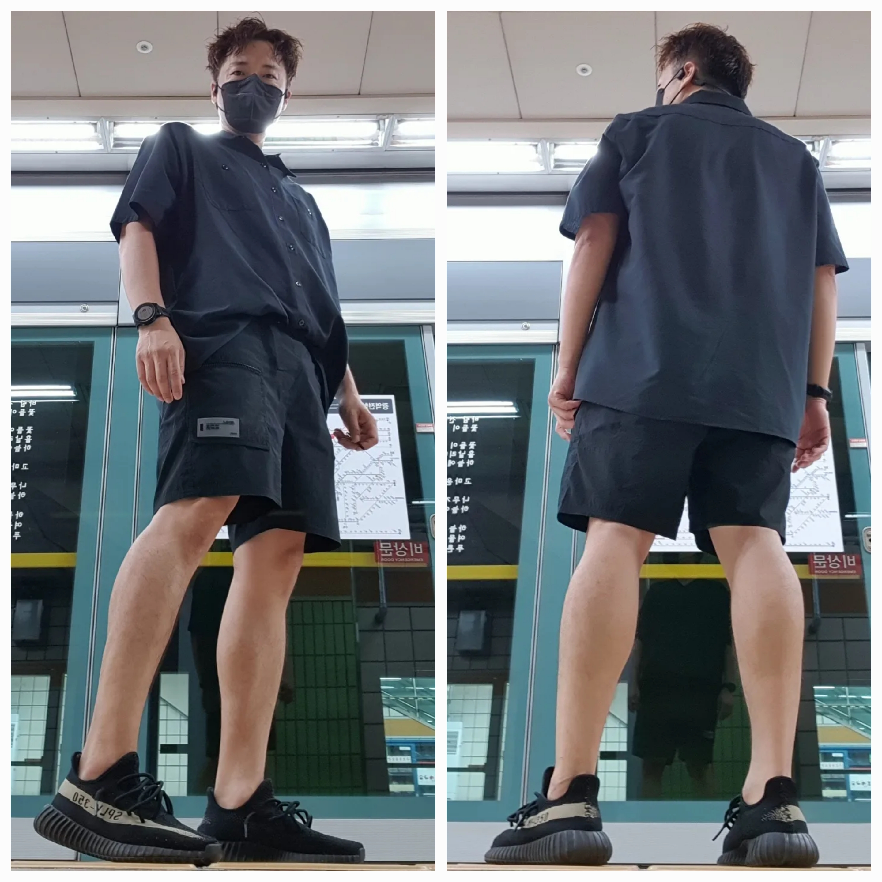 Adidas Yeezy Boost 350 V2 Core Black White 2022 착용 스타일