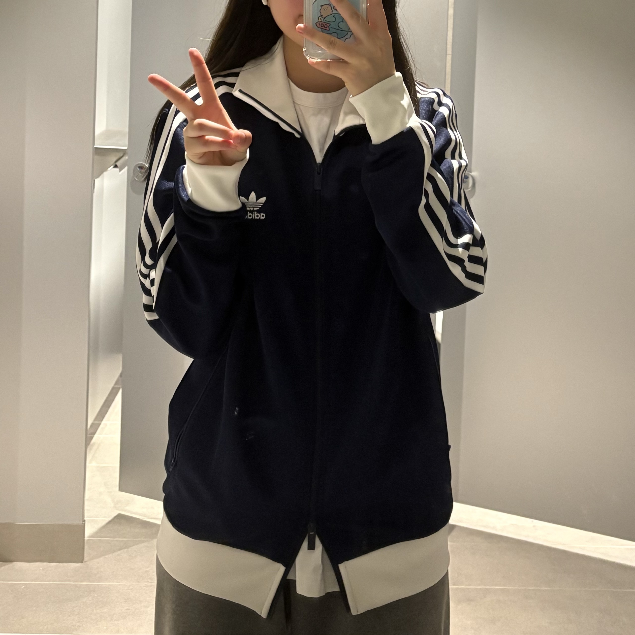 Adidas Adicolor Classic Beckenbauer Track Top Night Indigo - KR Sizing 착용 스타일