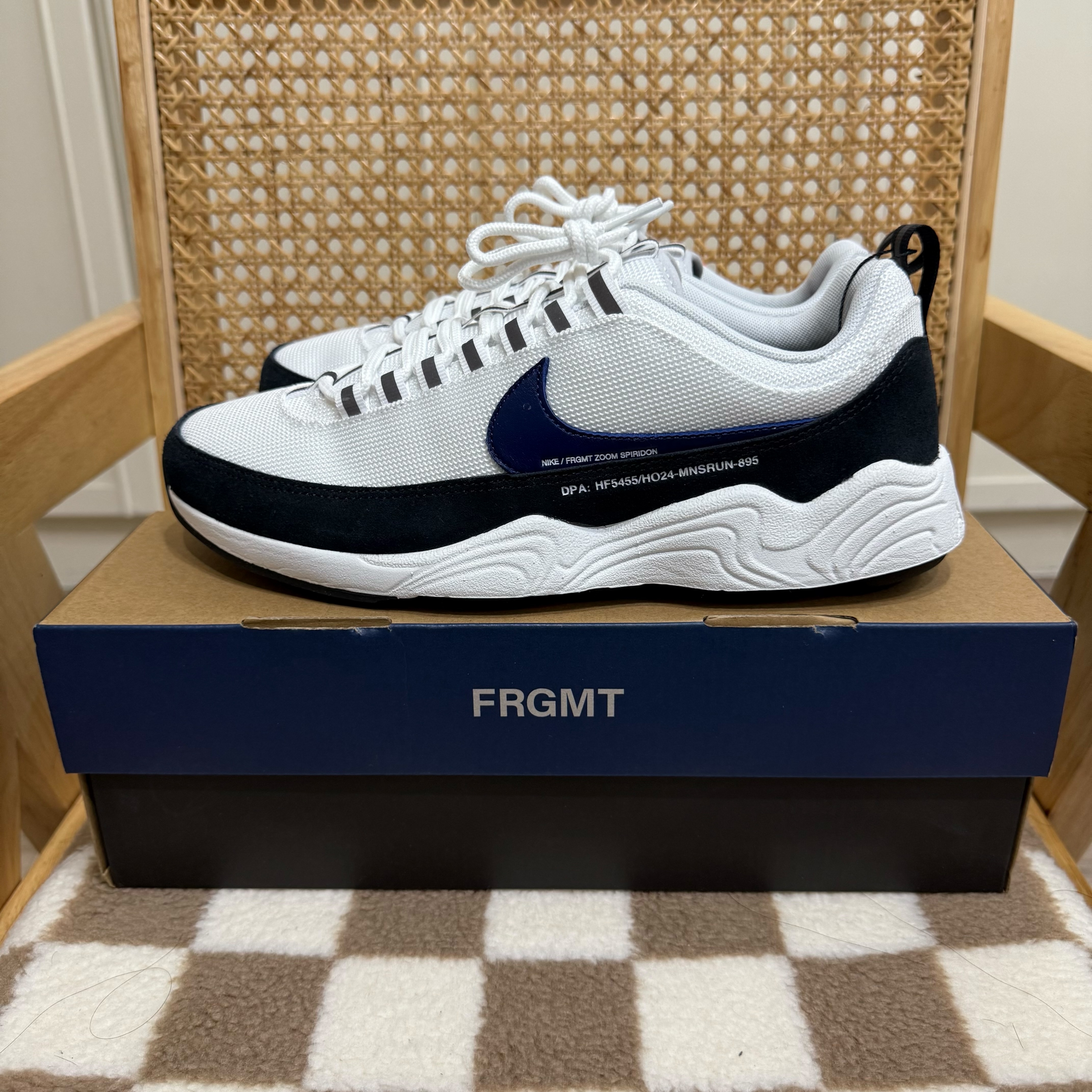 Nike x Fragment Air Zoom Spiridon Blue Void 착용 스타일 - 1