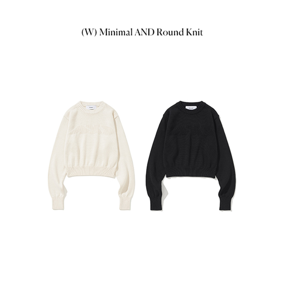 니티드 미니멀 AND 라운드 니트 우먼 아이보리(Knitted Minimal And Round Knit Women Ivory) - 2