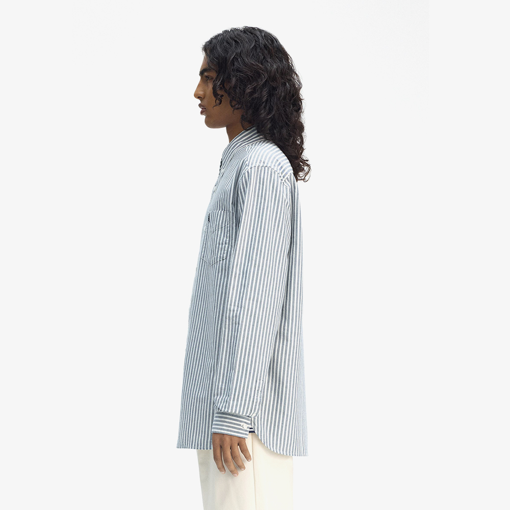 프레드페리 롱 슬리브 스트라이프 옥스포드 셔츠 테니스블루(Fred Perry Long Sleeve Stripe Oxford Shirt Tennis Blue) - 3