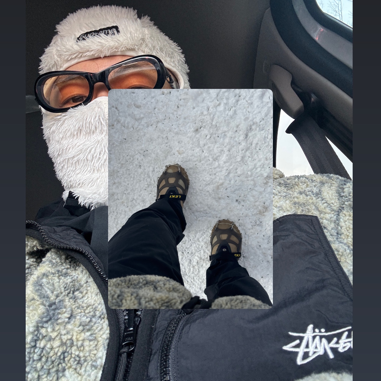 Supreme Fuzzy Balaclava White - 24FW 착용 스타일