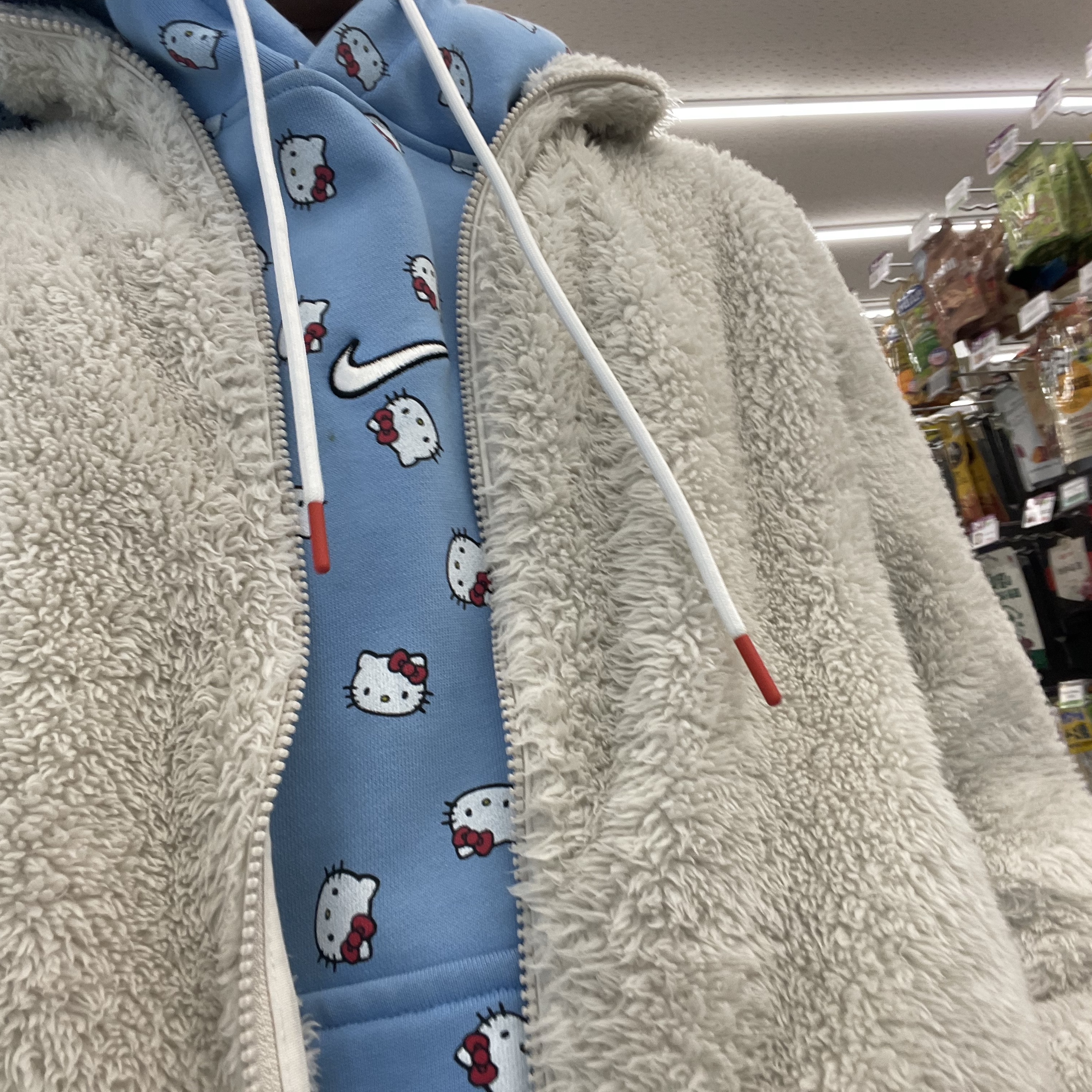 Nike x Hello Kitty NRG Fleece Hoodie Blue - Asia 착용 스타일