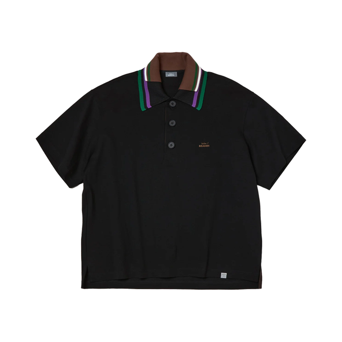 컬러비콘 25SBM-T09235 폴로 티 블랙 - 25SS(Kolor Beacon 25SBM-T09235 Polo Tee Black - 25SS)