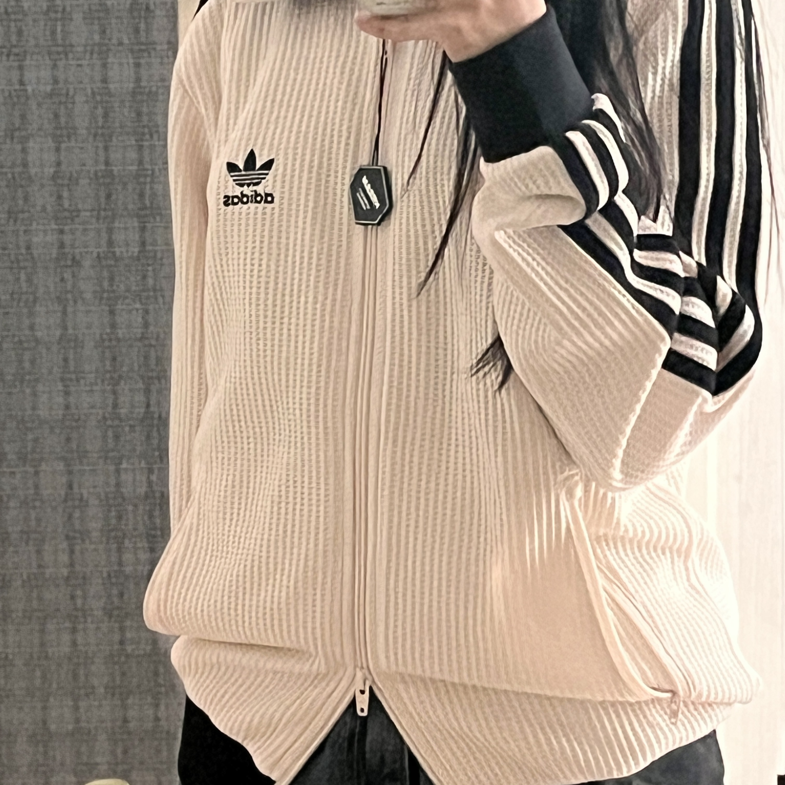 Adidas Waffle Beckenbauer Track Top Wonder White - KR Sizing 착용 스타일 - 2