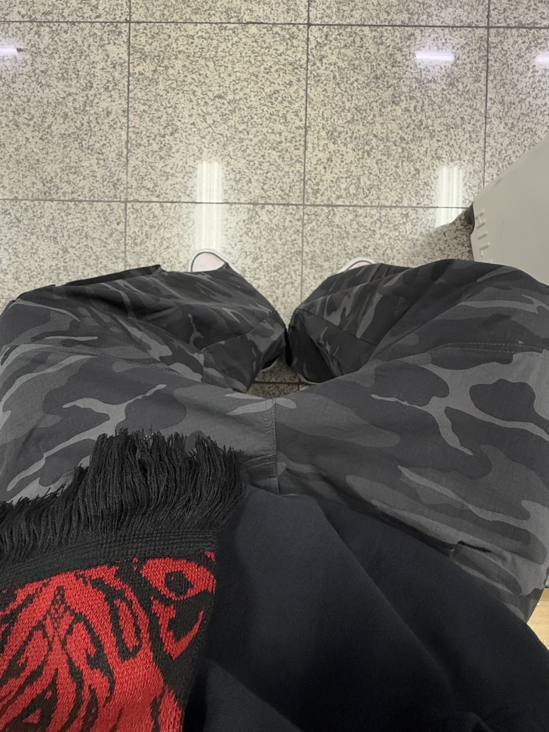 Supreme Printed Arc Hooded Sweatshirt Black - 24FW, Undermycar Mu.53 Anti Fxxking Logo Play Big Cargo Rip-Camo Pants Camo Gray 착용 스타일 - 2
