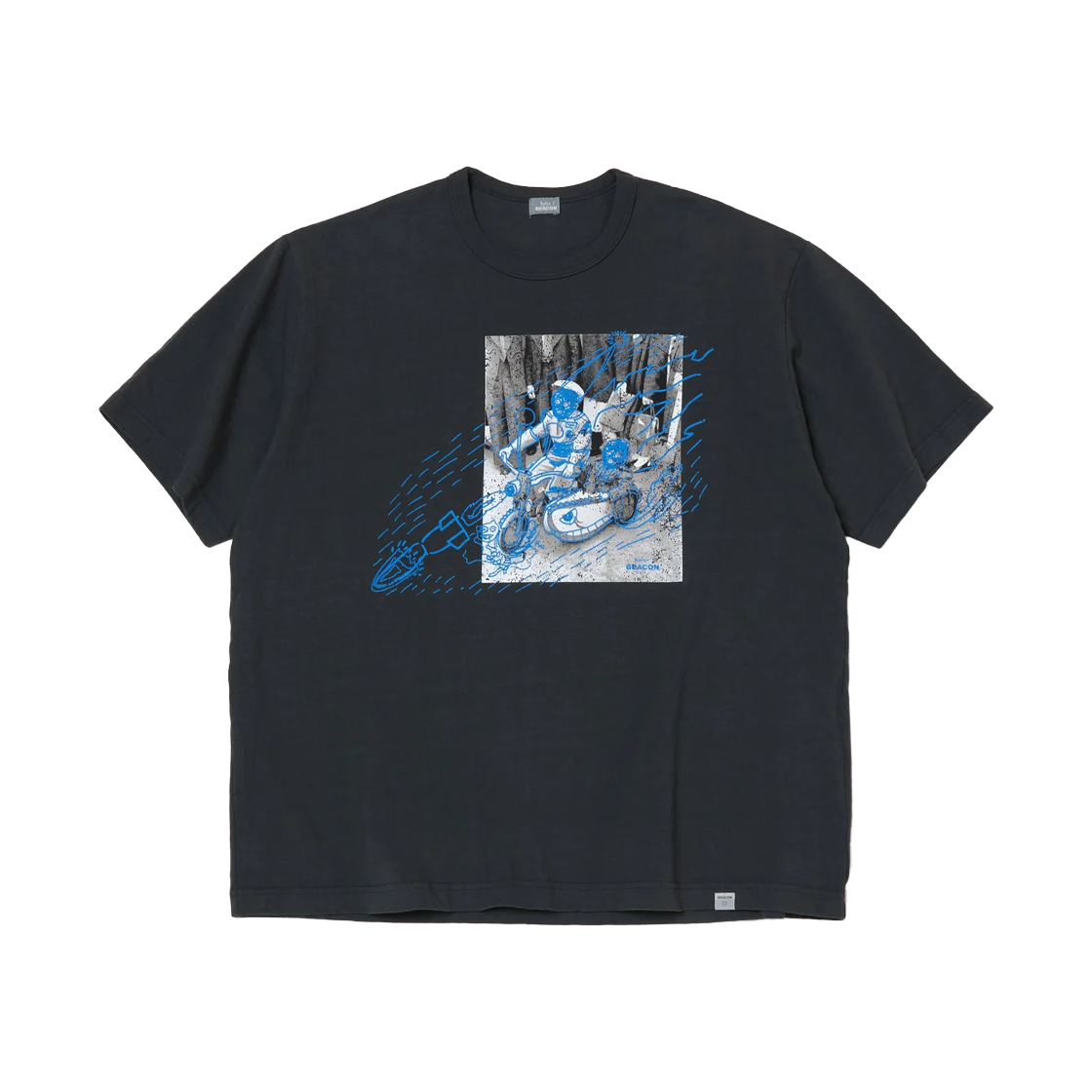 KM5BTSSKB02GY Kolor Beacon 25SBM-T03231 Print Tee Charcoal Gray - 25SS