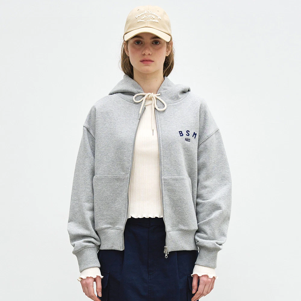 벤시몽 비에스엠 스몰 로고 집업 그레이 | Bensimon | KREAM Bensimon BSM Small Logo Zip Up Grey