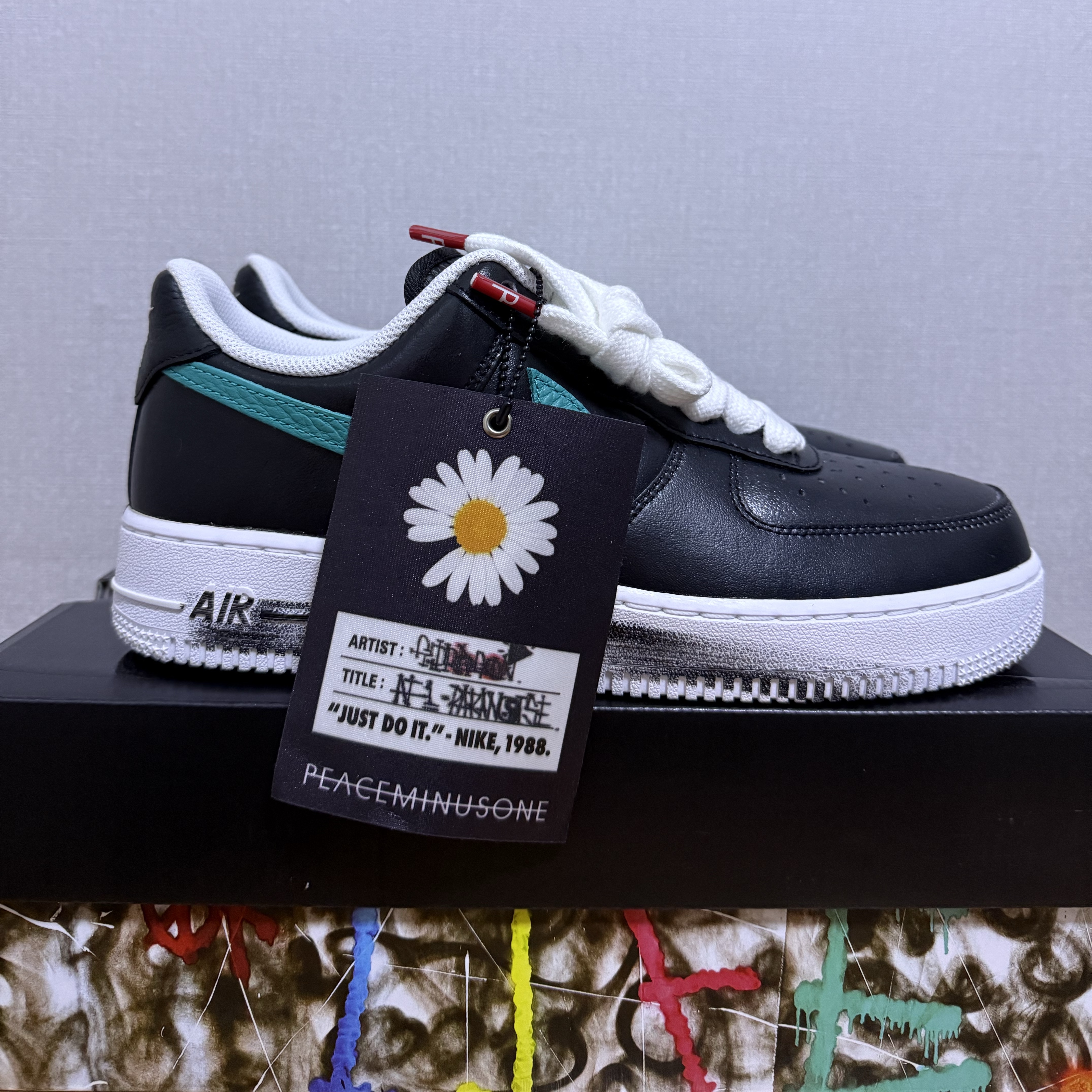 Nike x Peaceminusone Air Force 1 Low Para-Noise 3.0 Black and Multicolor 착용 스타일
