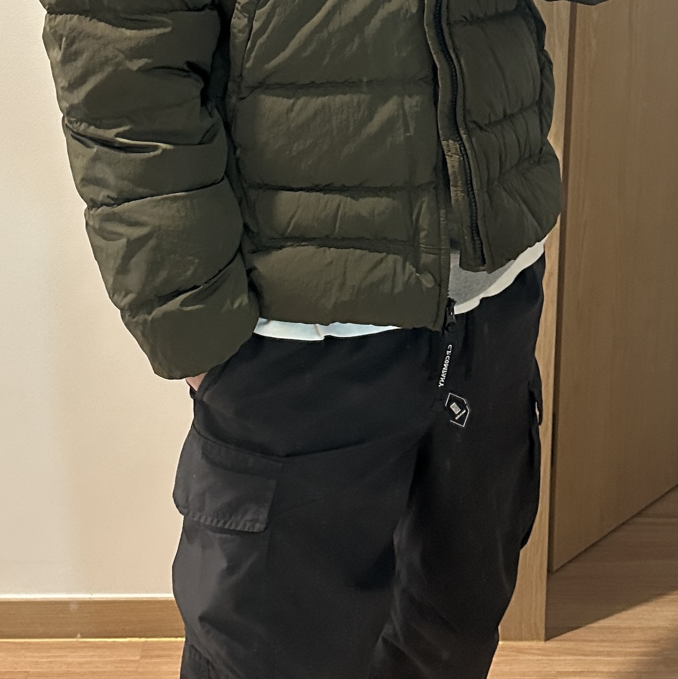 C.P. Company Eco-Chrome R Hooded Down Goggle Jacket Ivy Green - 23FW 착용 스타일 - 4