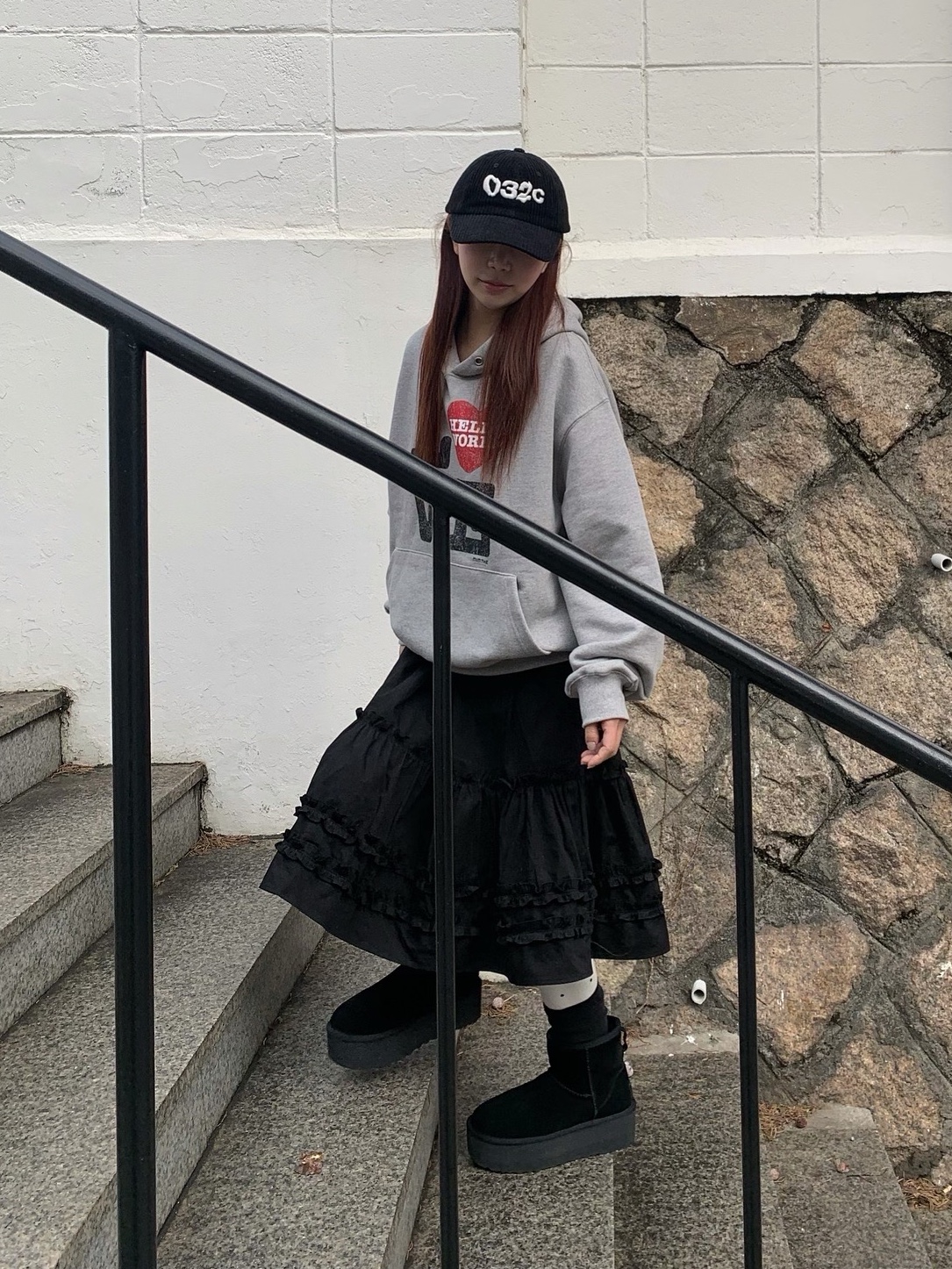 (W) UGG Classic Mini Platform Boots Black 착용 스타일