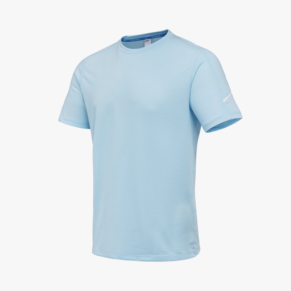 프로-스펙스 JQD 통기 러닝 반팔 티셔츠 라이트블루(PRO-SPECS JQD Breathable Running Short Sleeve T-Shirt Light Blue) - 4
