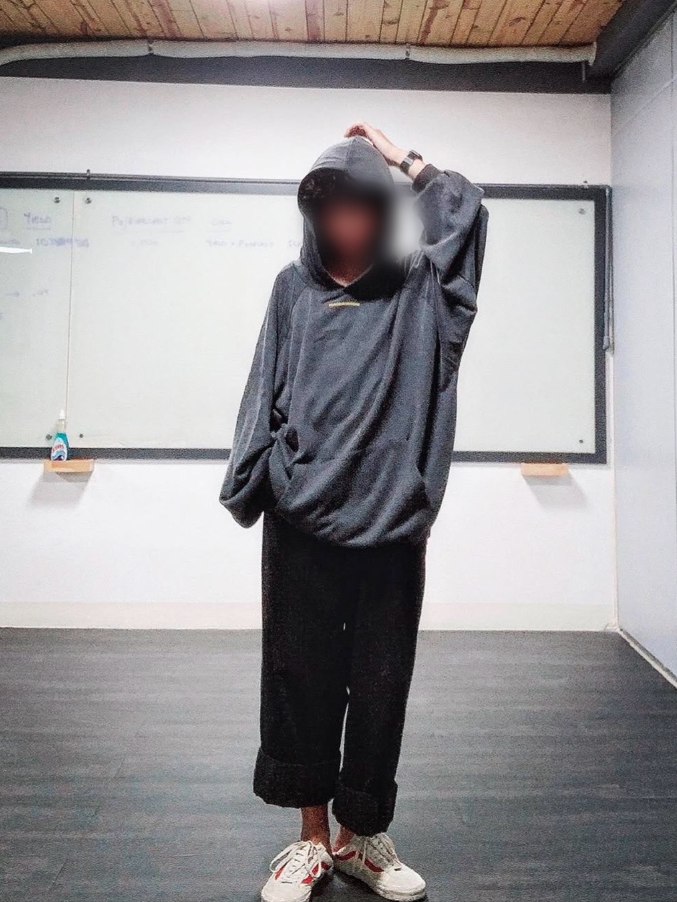 Peaceminusone Work Pants #1 Black, Peaceminusone O-Ring Belt #2 Black 착용 스타일 - 2