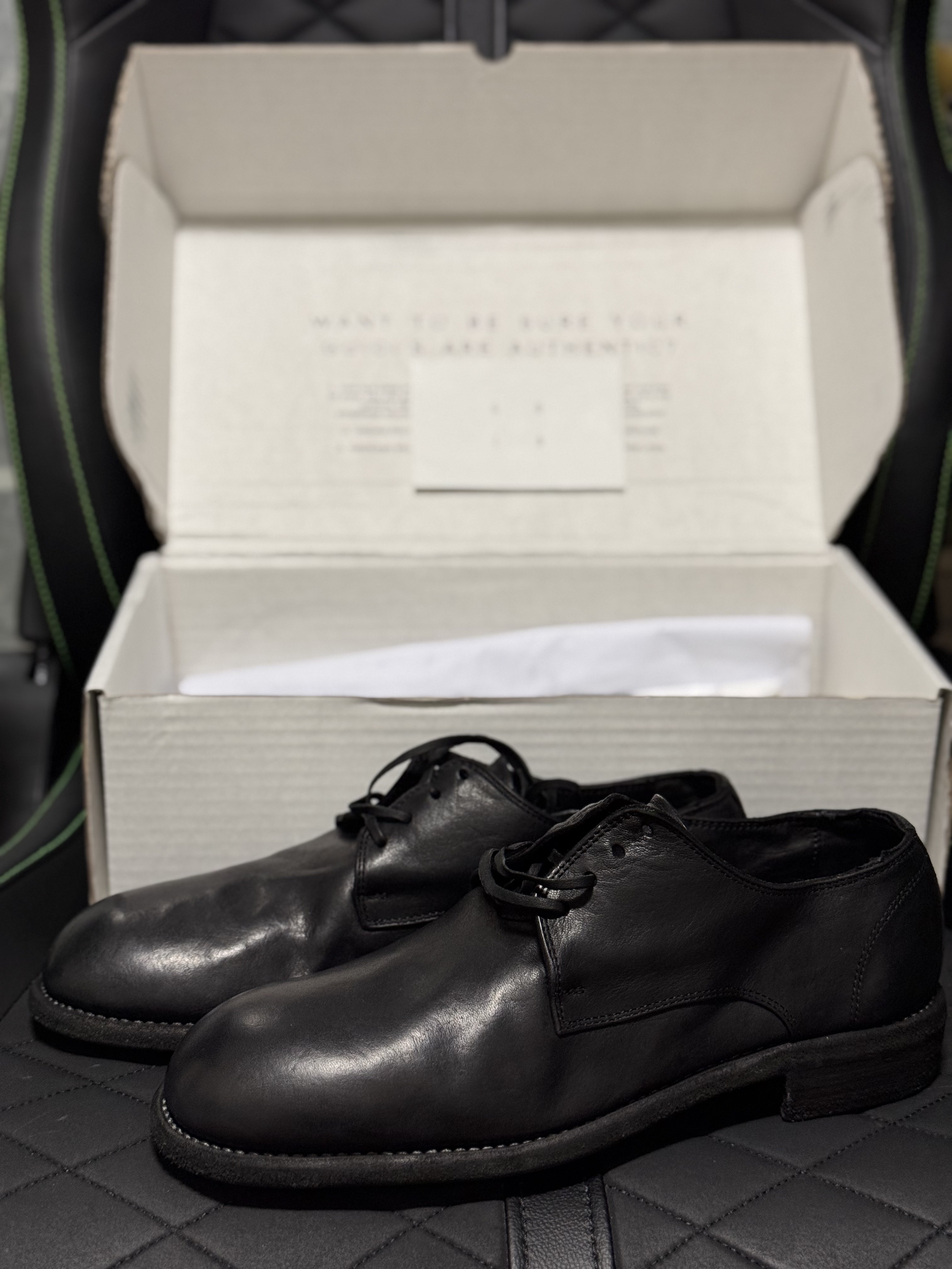 Guidi 992X Horse Full Grain Leather Derby Black 착용 스타일