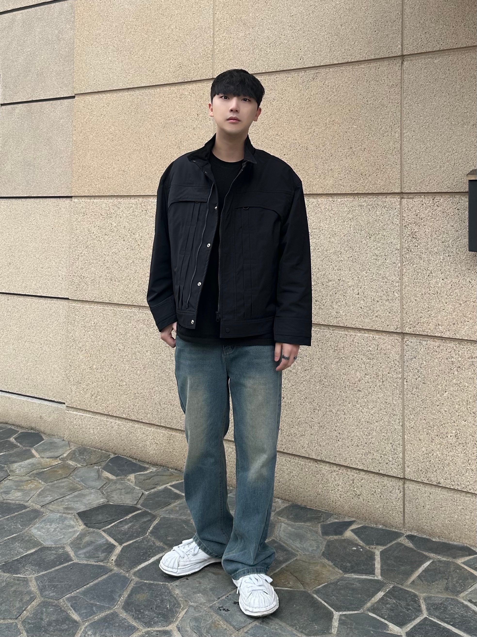 Maison Mihara Yasuhiro Blakey OG Sole Canvas Low-top Sneakers White 착용 스타일 - 1