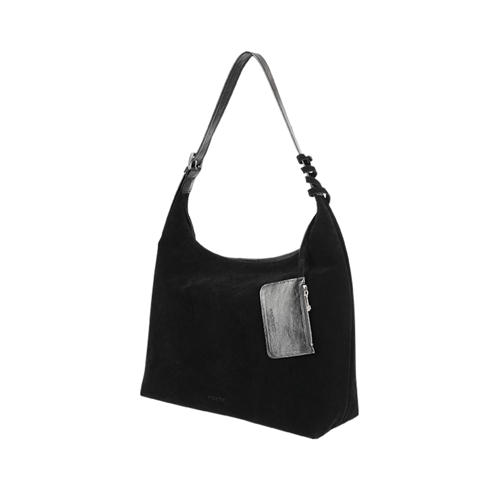 아노에틱 스웨이드 호보백 & 카드케이스 세트 블랙(Anoetic Suede Hobo Bag & Card Wallet Set Black) - 2
