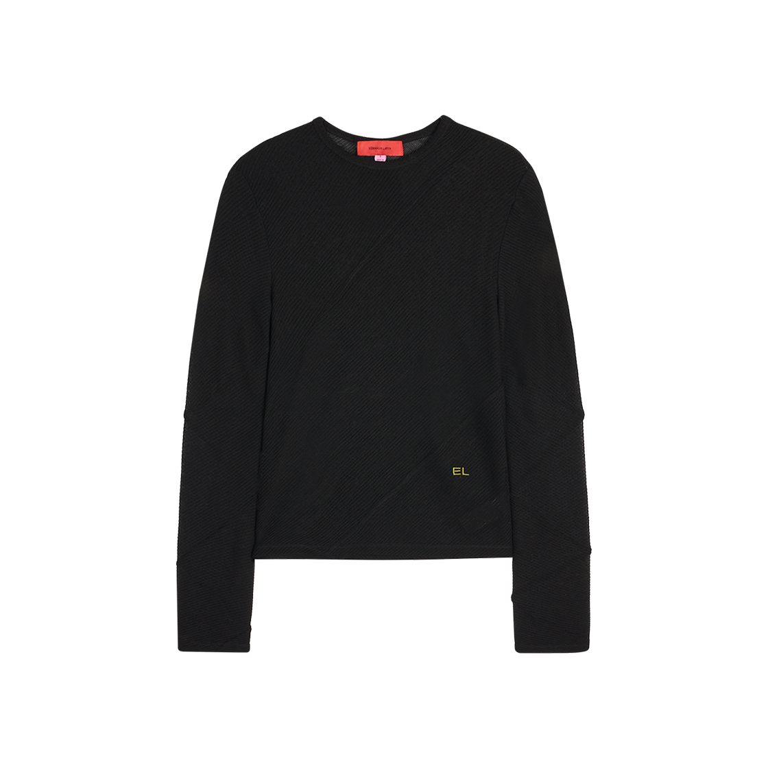KW5BTSLEL08BK Eckhaus Latta Women Spiral Long Sleeve Jet - 25SS