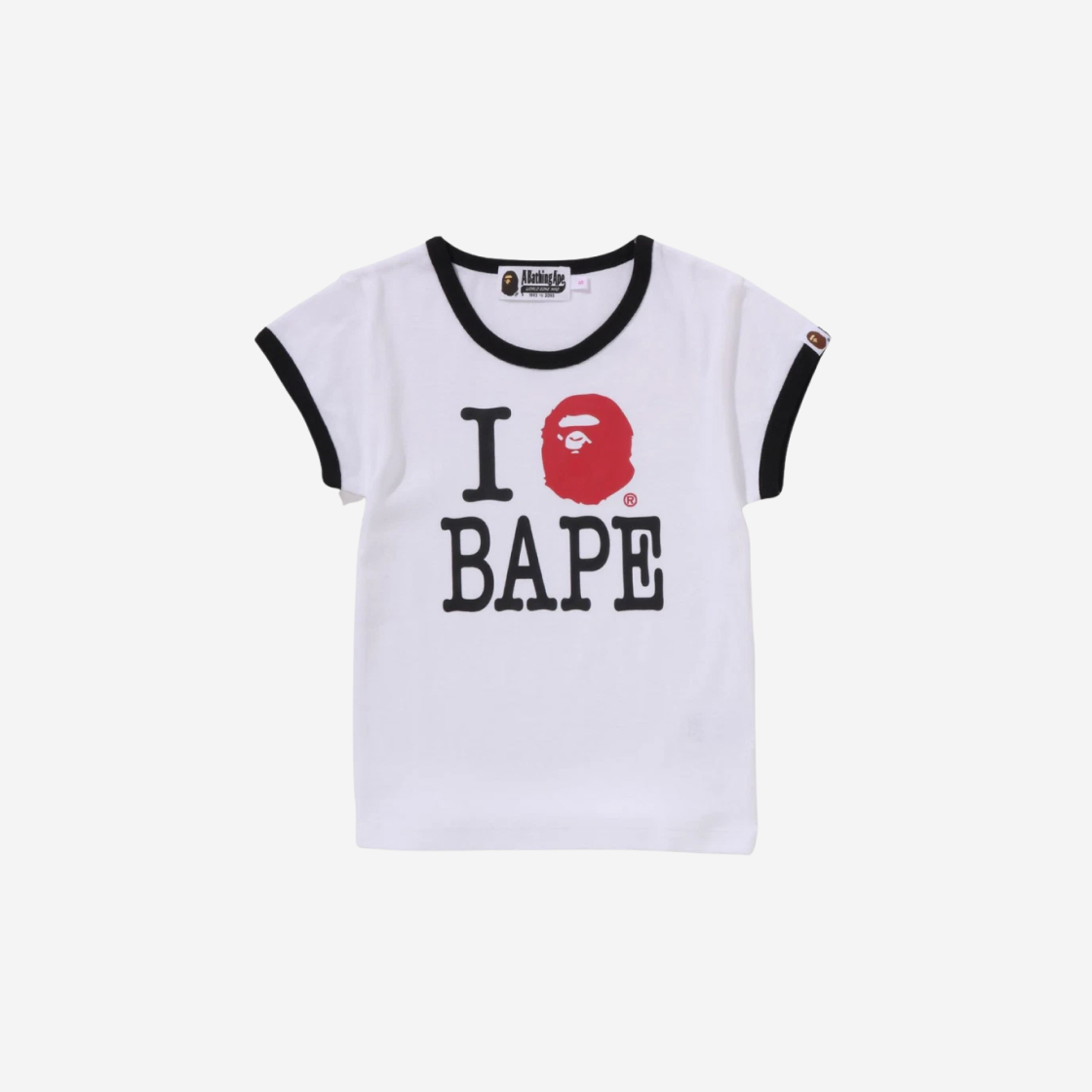 (W) 베이프 아이 러브 베이프 미니 티셔츠 화이트((W) BAPE I Love BAPE Mini T-Shirt White) - 1