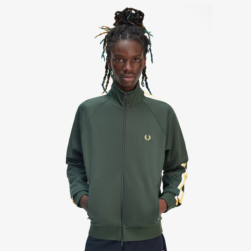 프레드페리 투 컬러 테잎 트랙재킷 코트 그린(Fred Perry Two Colour Tape Track Jacket Court Green) - 4
