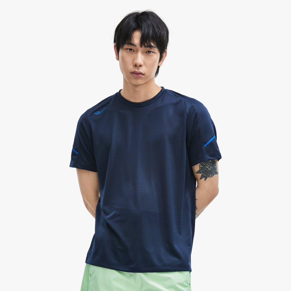 프로-스펙스 JQD 통기 러닝 반팔 티셔츠 다크네이비(PRO-SPECS JQD Breathable Running Short Sleeve T-Shirt Dark Navy) - 2