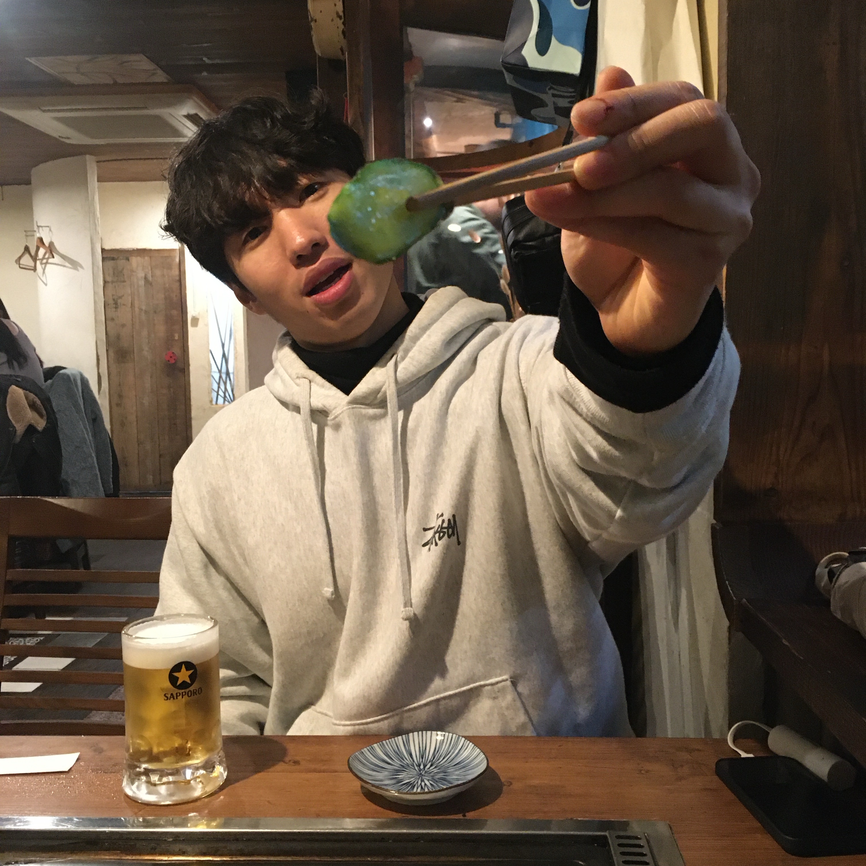 Stussy Tough Gear Hoodie Ash Heather 착용 스타일