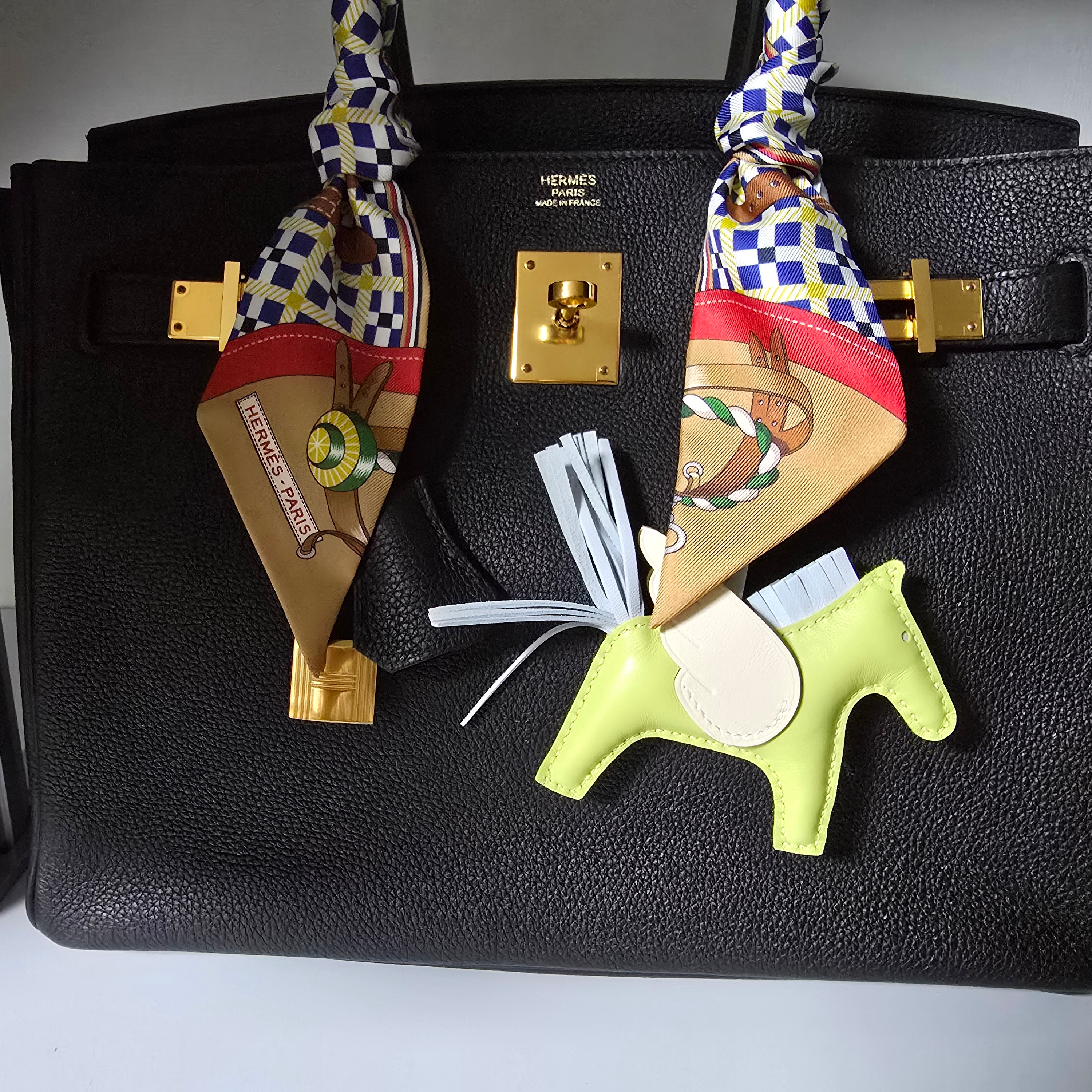 Hermes Rodeo Pegase PM Charm Milo Swift & Jaune Bourgeon Bleu Brume Nata 착용 스타일