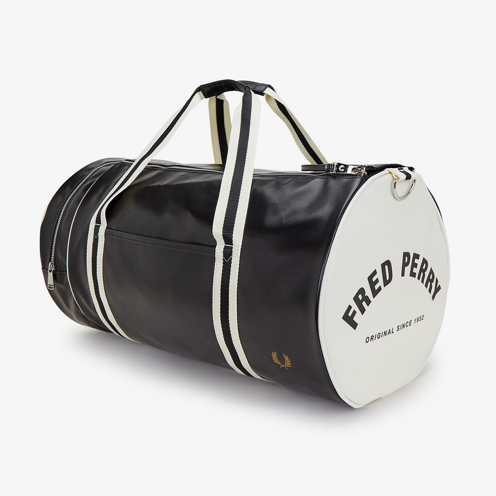 프레드페리 클래식 라지 배럴 백 블랙/에크루(Fred Perry Classic Large Barrel Bag Black/Ecru) - 2