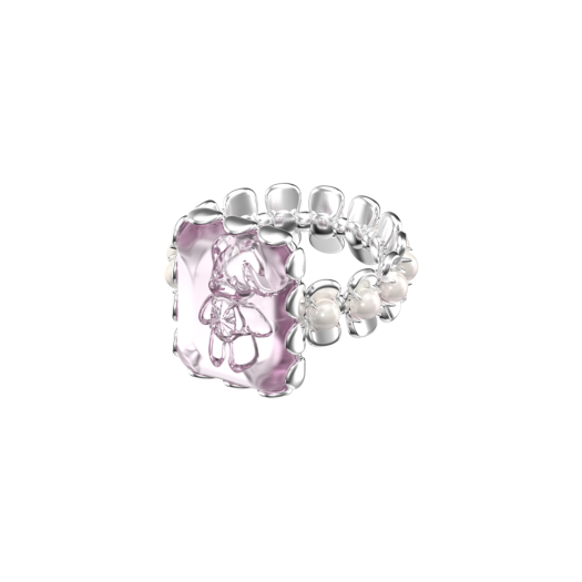 KW5BJERYV04PK Yvmin Crystal Bear Lace Ring Pink - 25SS