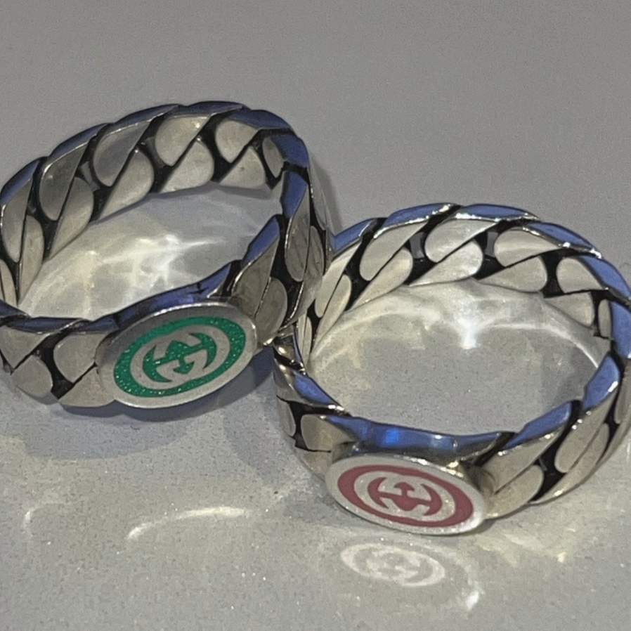 Gucci Interlocking G Enamel Ring Silver Pink Enamel, Gucci Interlocking G Enamel Ring Silver 착용 스타일