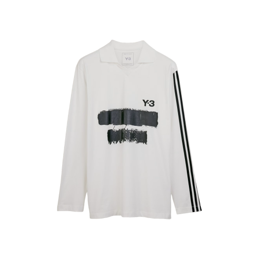 Y-3 Graphic Logo Long Sleeve T-Shirt Core White