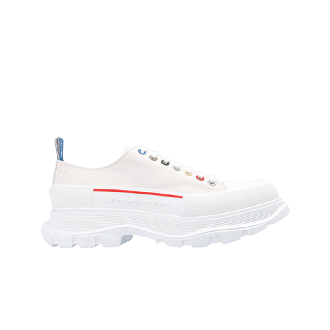604257W4MVG9533 Alexander McQueen Tread Slick Lace Up White Multi