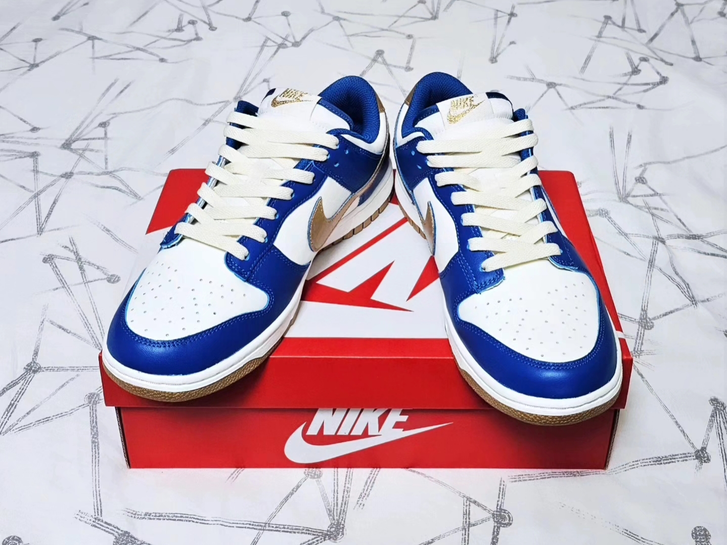 (W) Nike Dunk Low Sail Blue Jay 착용 스타일 - 3