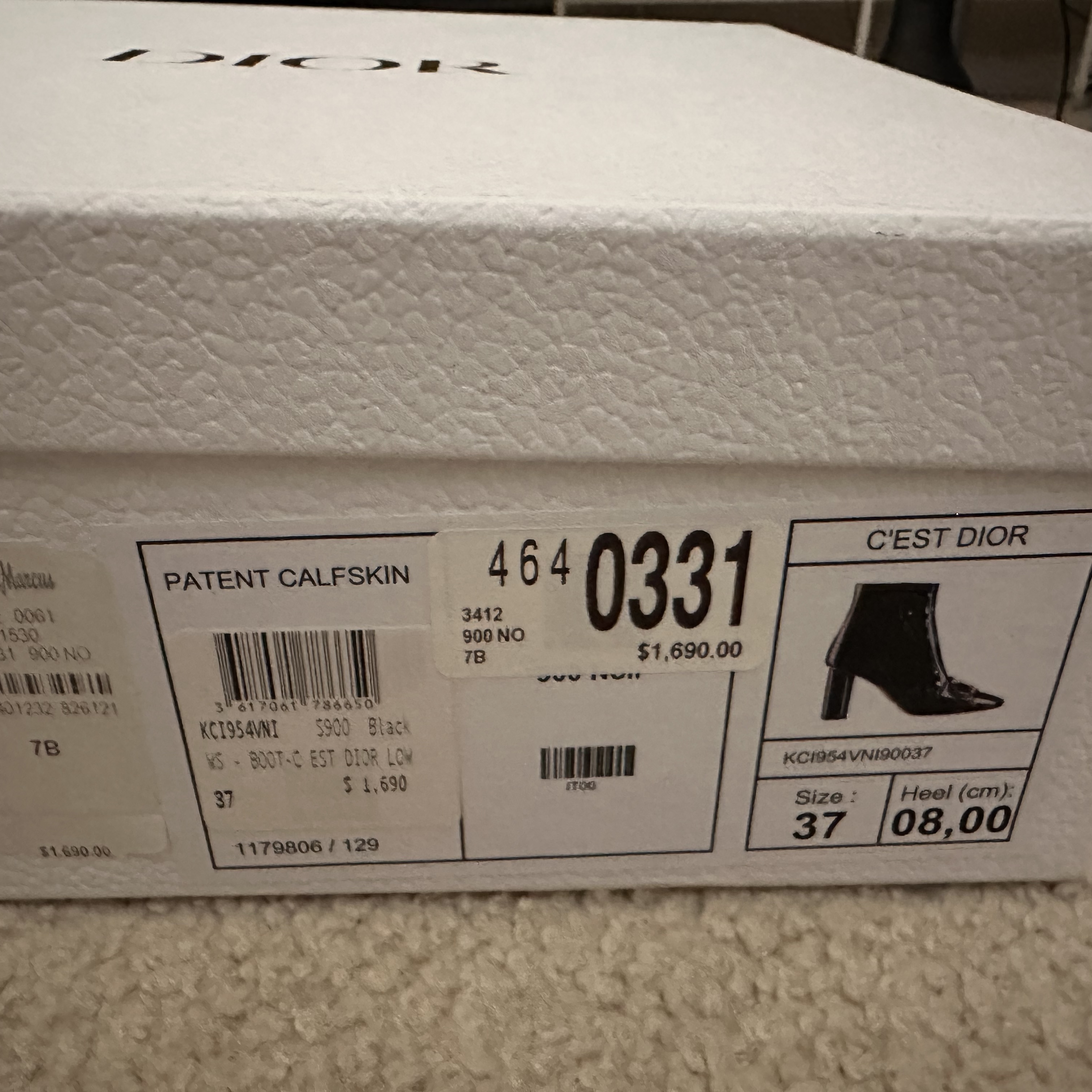(W) Dior C'est Heeled Ankle Boot Patent Calfskin Black 착용 스타일 - 2