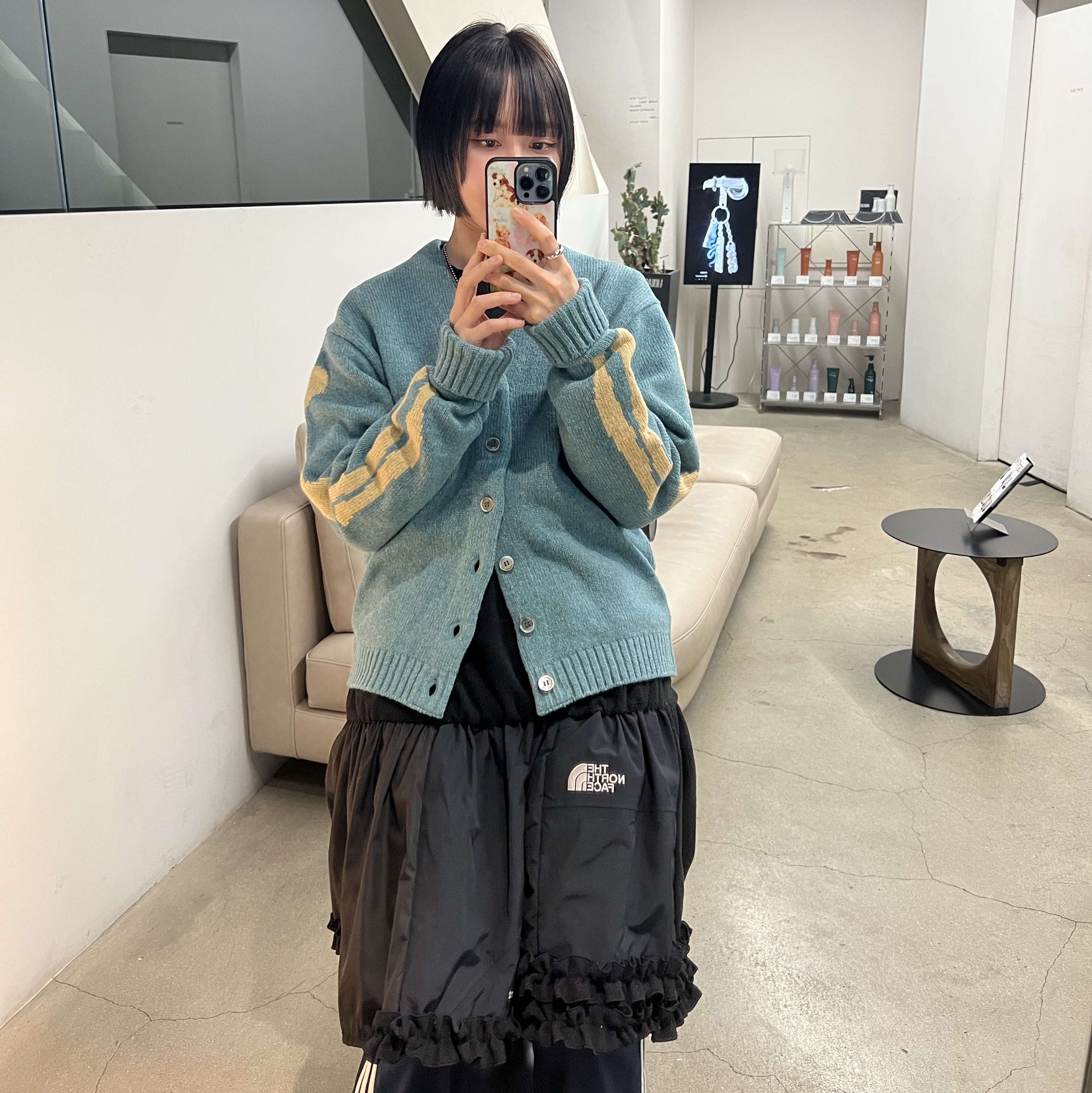 Kapital 5G Wool Bone Short Cardigan Saxophone 착용 스타일 - 5
