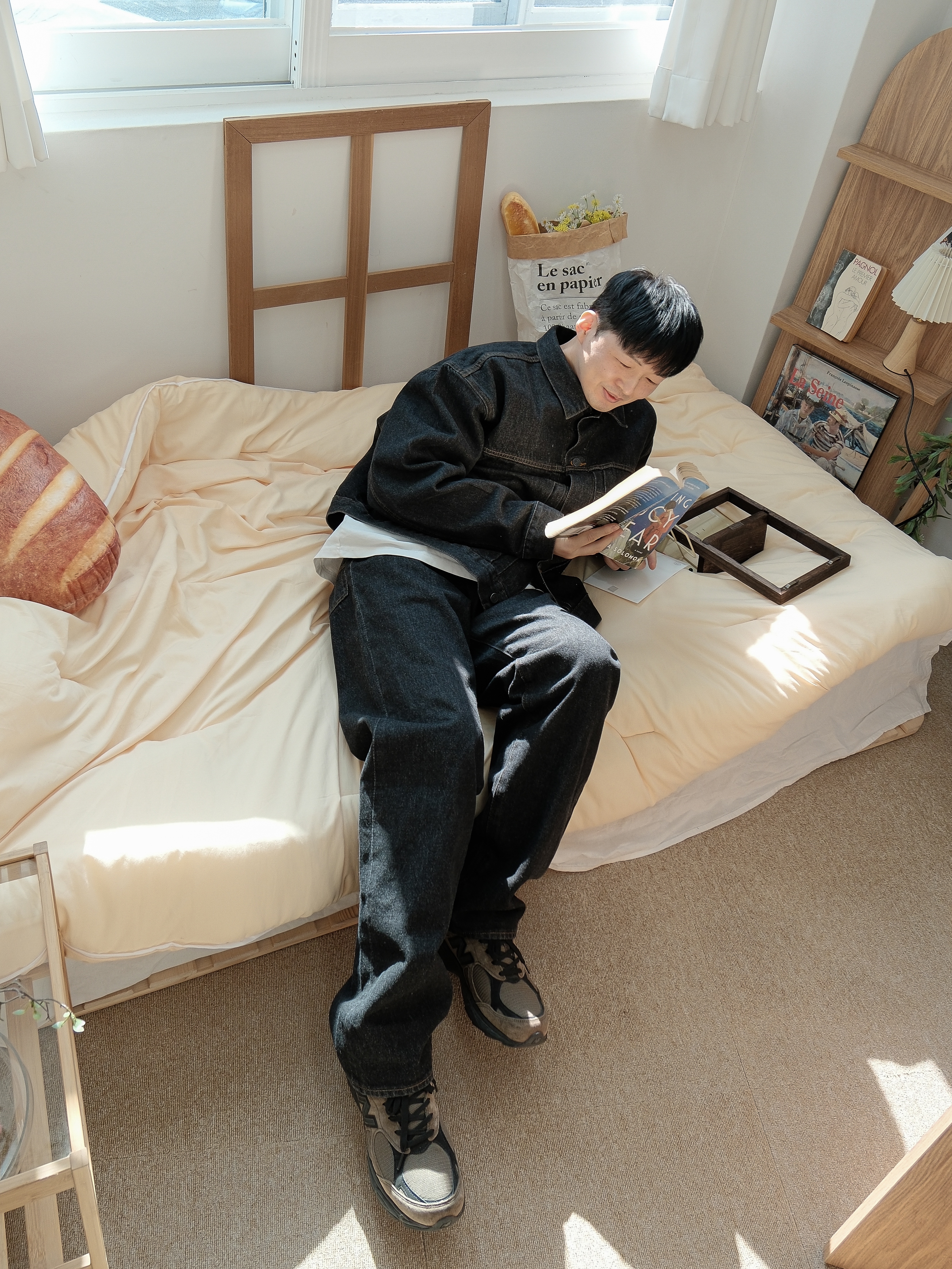 Levi's x Beams Denim Jacket Black Rinse, Levi's x Beams Denim Pants Black Rinse 착용 스타일 - 7