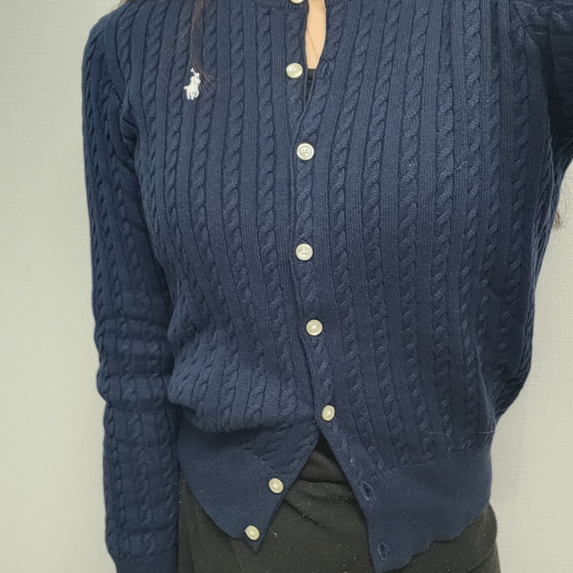 [30% 적립] Polo Ralph Lauren Children Mini Cable Cotton Cardigan Hunter Navy 착용 스타일
