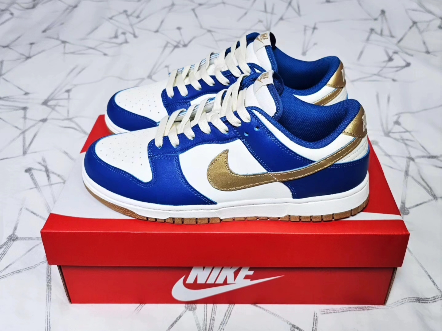 (W) Nike Dunk Low Sail Blue Jay 착용 스타일 - 2