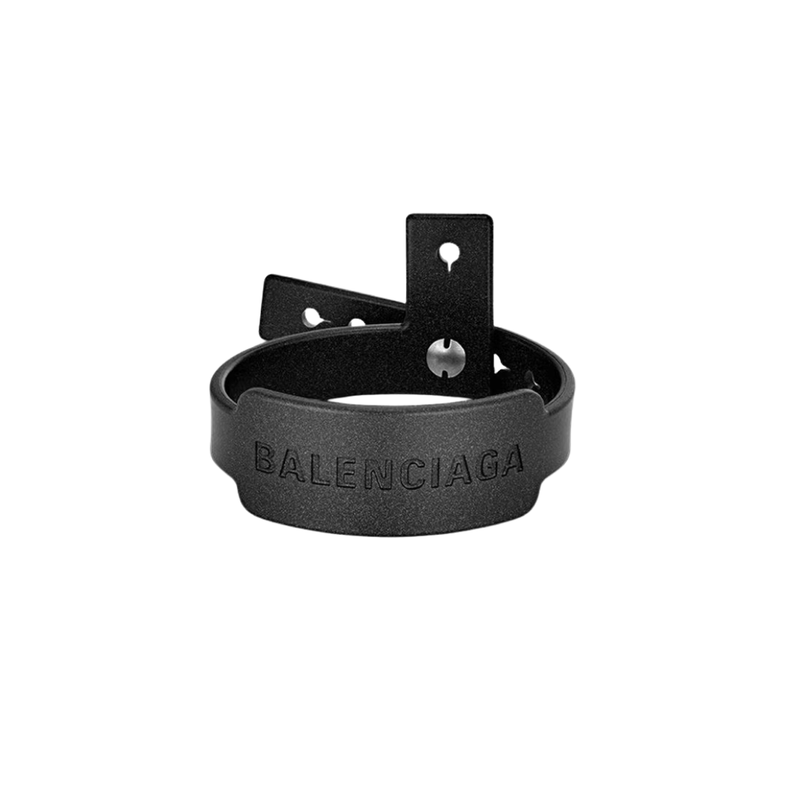 702321TZ52S5263 Balenciaga Logo Festival Polyurethane Bracelet Black - 대표 이미지 #1