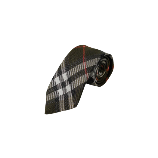 Burberry Check Pattern Silk Tie Lock