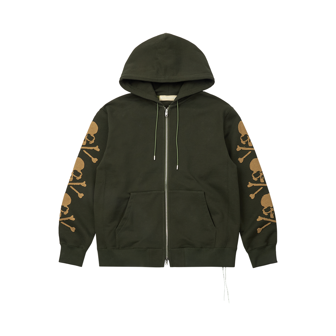 마스터마인드 월드 패치 집업 후디 올리브 - 25SS(Mastermind World Patch Zip-Up Hoodie Olive - 25SS)