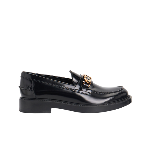 (W) Tod's Leather Loafers Black