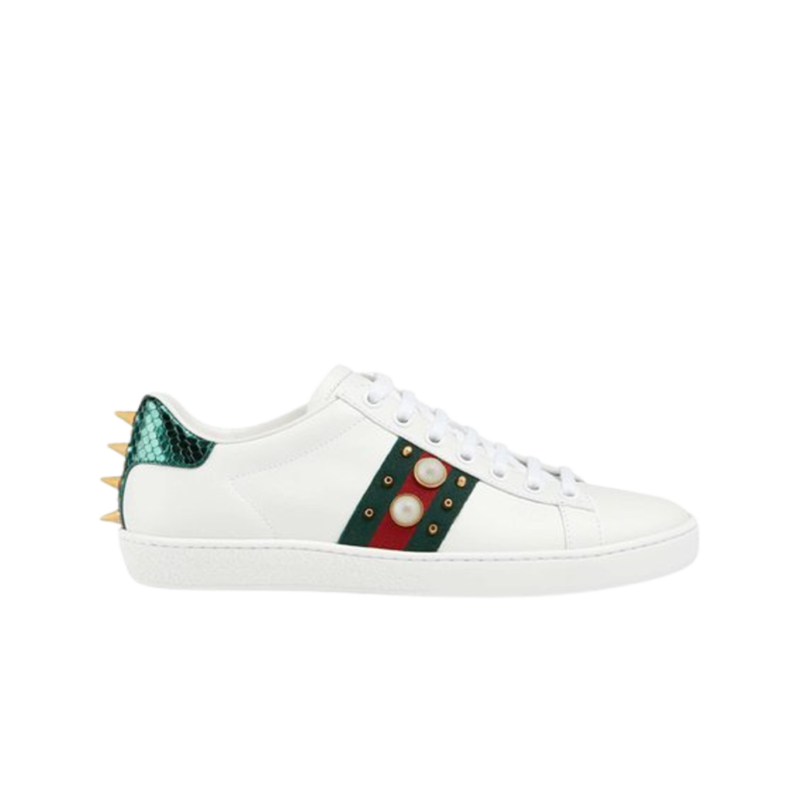 431887-02JP0-9064 / 431887-A38G0-9064 (W) Gucci Ace Stud Pearl Sneakers White