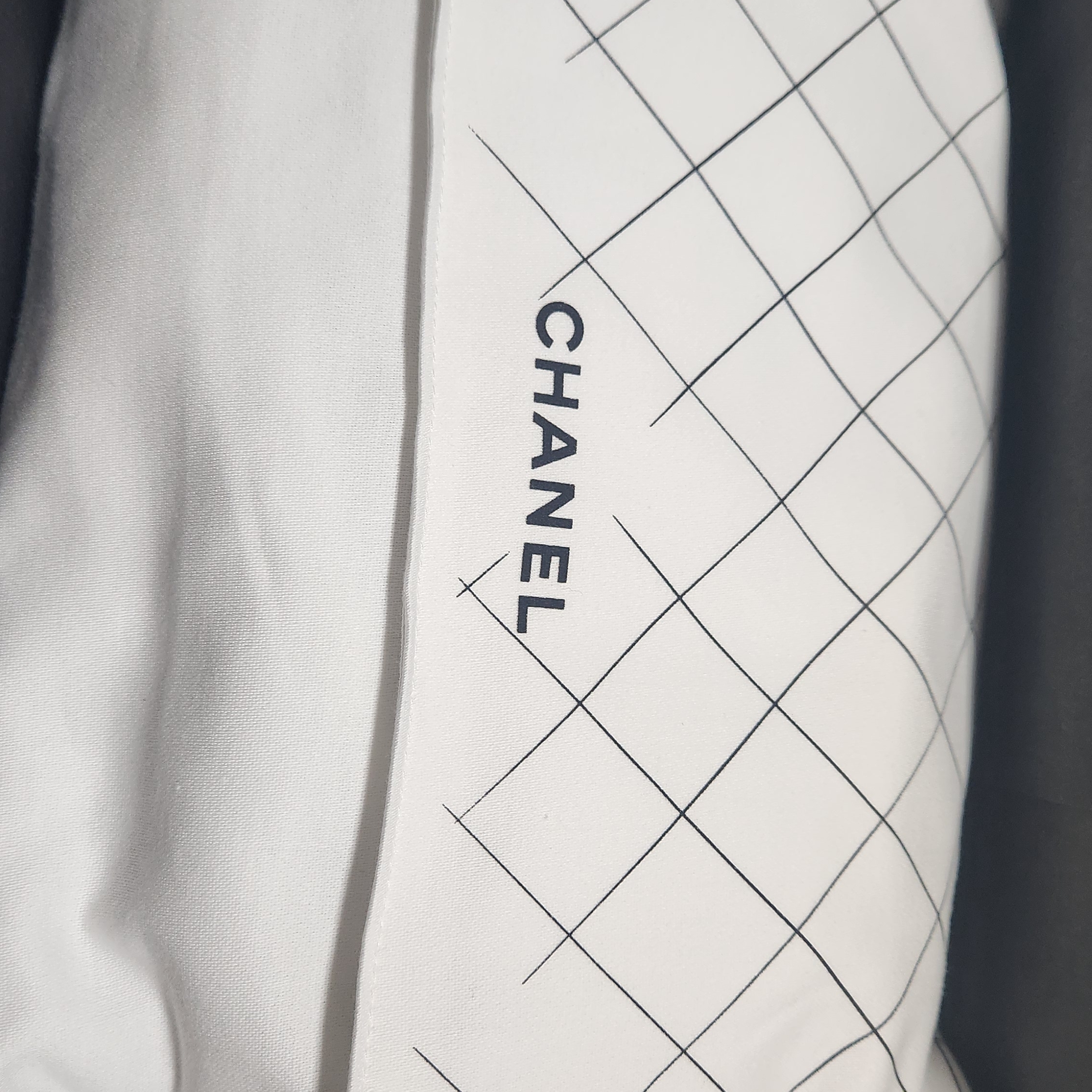 Chanel Small Classic Handbag Grained Calfskin & Silver Black 착용 스타일 - 1