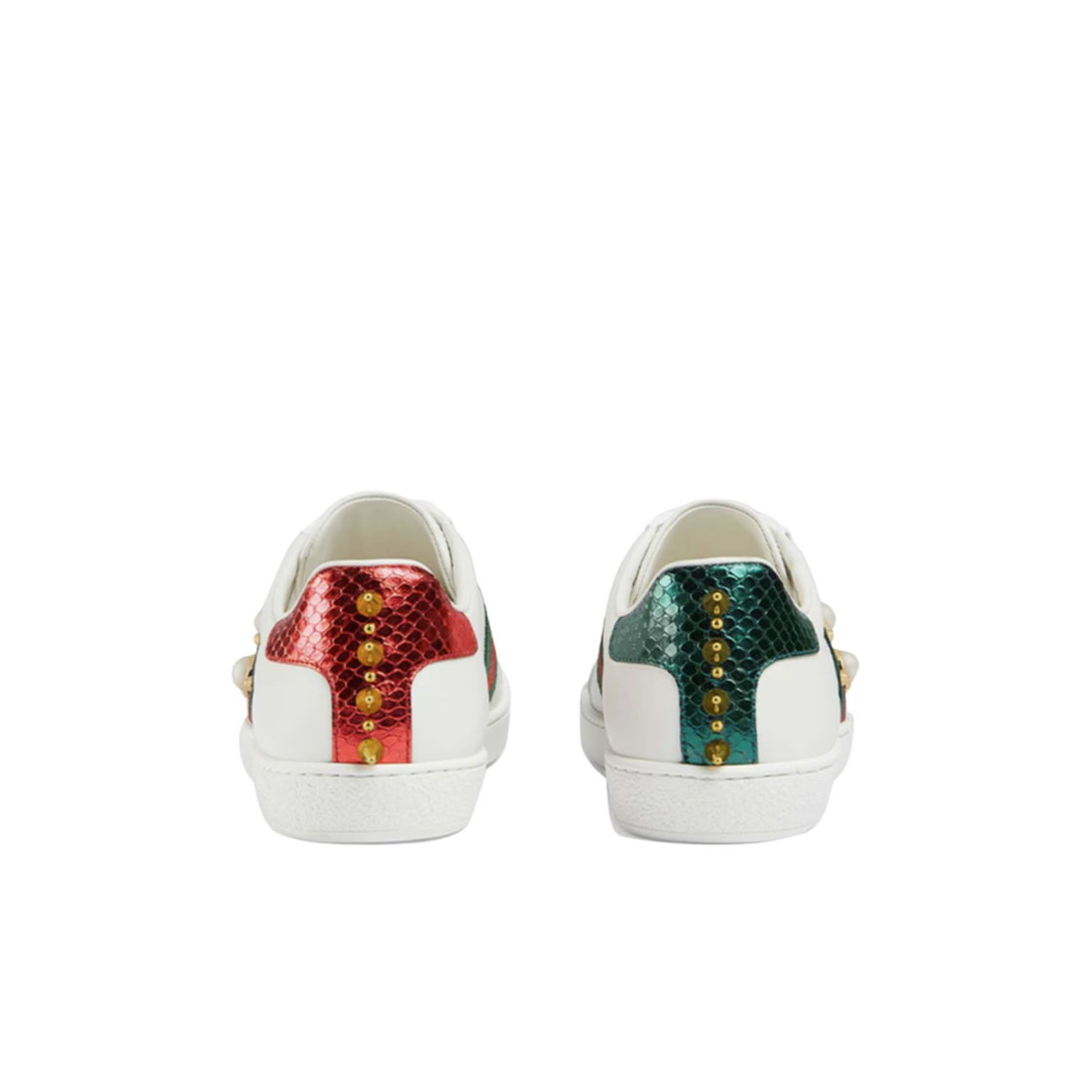 (W) 구찌 에이스 스터드 펄 스니커즈 화이트((W) Gucci Ace Stud Pearl Sneakers White) - 3
