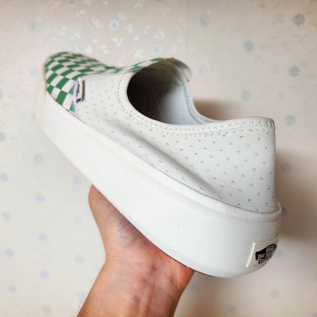 Vans ComfyCush One Checkerboard Green 착용 스타일 - 2