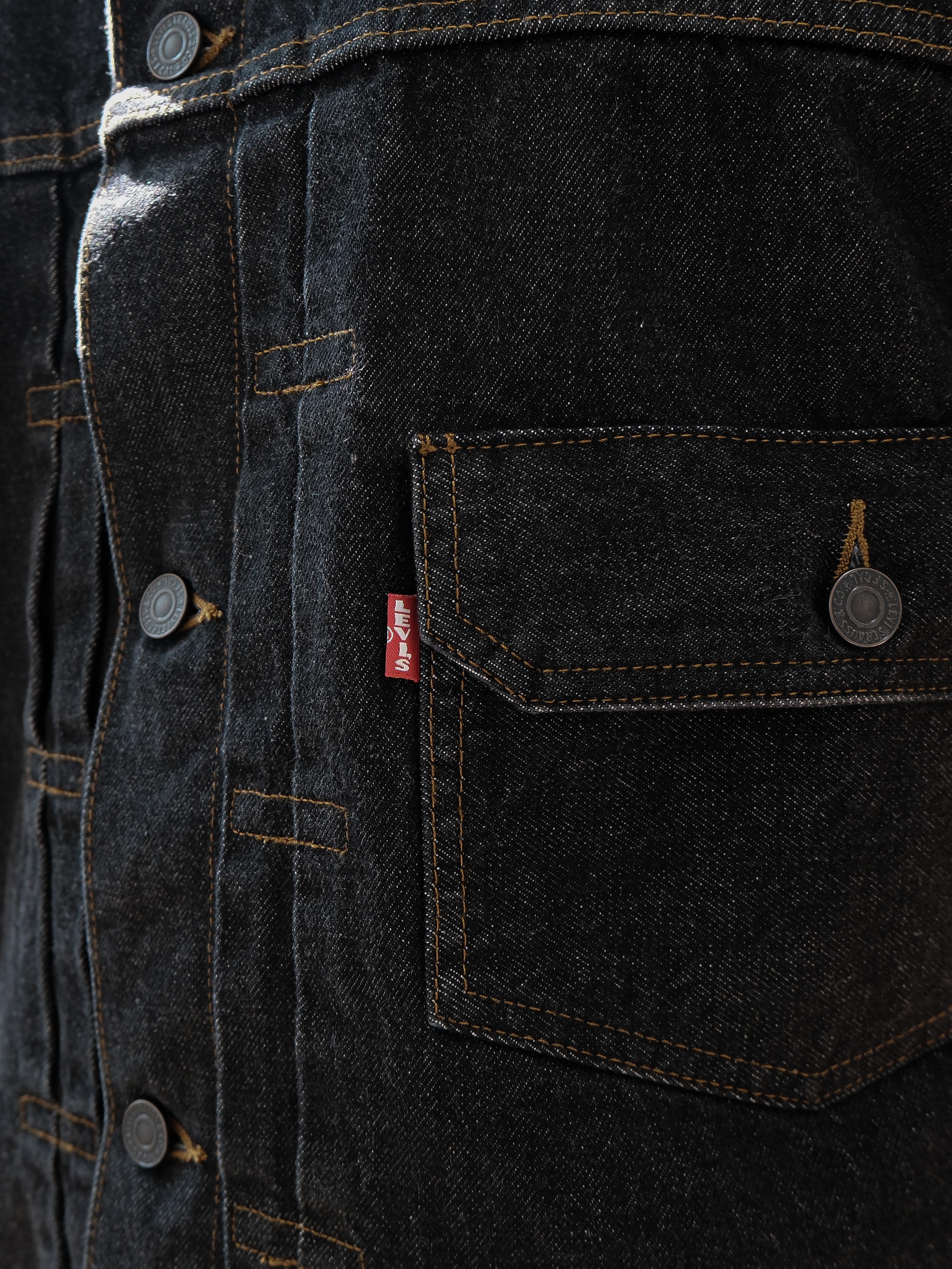 Levi's x Beams Denim Jacket Black Rinse, Levi's x Beams Denim Pants Black Rinse 착용 스타일 - 2