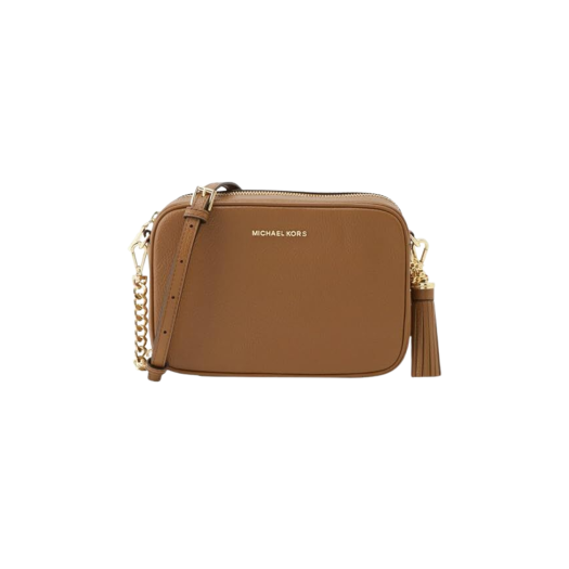 Michael Kors Jet Set Medium Pebbled Leather Crossbody Bag Luggage