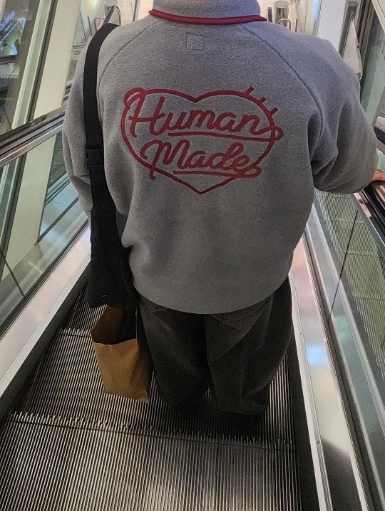 Human Made Fleece Half-Zip Pullover Gray 착용 스타일